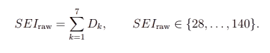 Formula B: SEIraw = Σ Dk