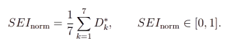 Formula D: SEInorm = (1/7) Σ D*k